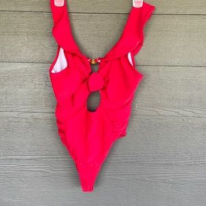 SHEIN red one piece swimsuit